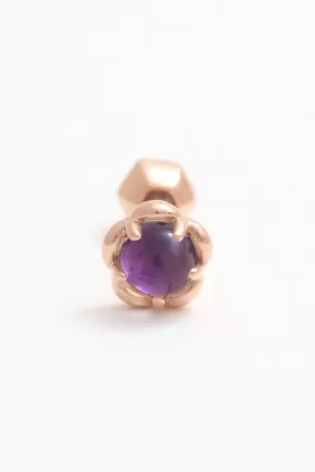 14K 18K Solid Gold Genuine Amethyst Tiny Flower Cartilage Tragus Helix Piercing