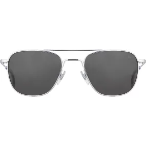 American Optical Big Original Pilot Sunglasses Standard | Silver/Polarized Glass Grey