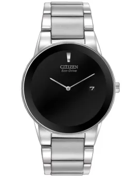 Citizen Eco-Drive Axiom Mens Dress Watch - Black Dial - Steel Case & Bracelet