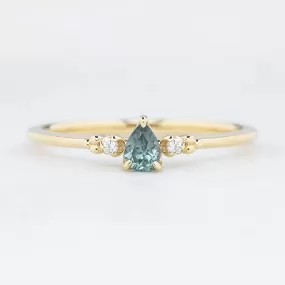 Estel Ring - 0.15ct Blue Green Montana Sapphire Ring