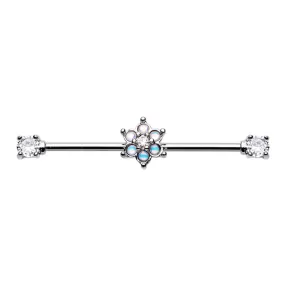 Illuminating Moonstone Spring Flower Prong Set WildKlass Industrial Barbell