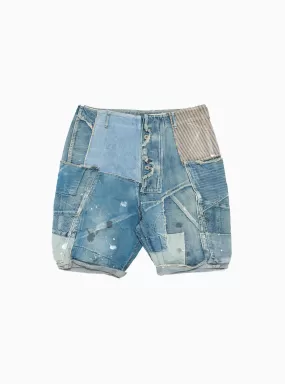 Kapital Patchwork Denim Shorts