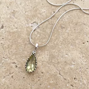 Lemon Quartz Teardrop Pendant