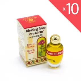 Lot of x 10 Anointing Oil Rose Of Sharon 12ml - 0.4oz From Holyland (10 bottles)