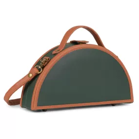 Olive handcrafted crossbody semi circle clutch Bag for women