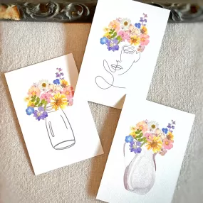 Pressed Floral Art Cards