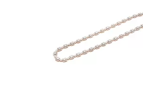 Two Tone  Rose and White Flower and Baguette Diamond Chain