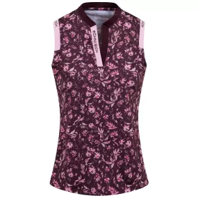 Womens Abby Sleeveless Top Neon Flower Pink - SS23