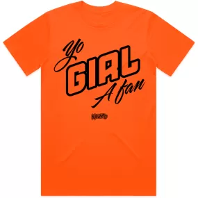 YO GIRL A FAN : Blood Orange Sneaker Tees Shirt (black ink)